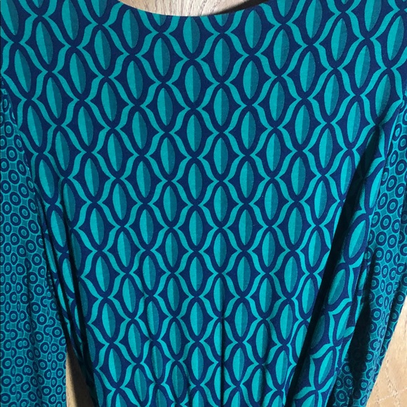 Boden Green Geometric Long Sleeve Dress size 8 - Picture 7 of 9